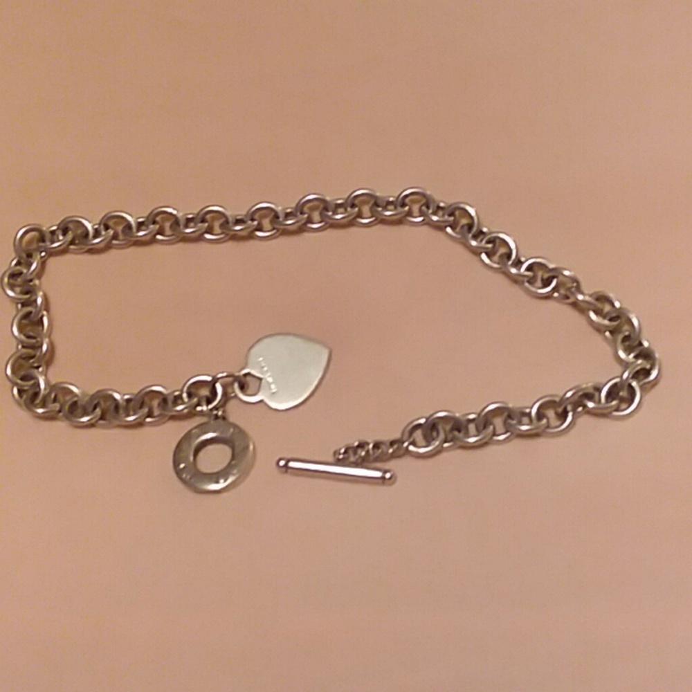 Tiffany & Co. Silver Heart & Toggle Necklace